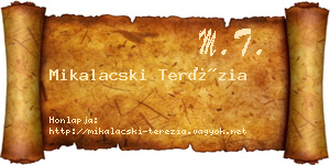 Mikalacski Terézia névjegykártya